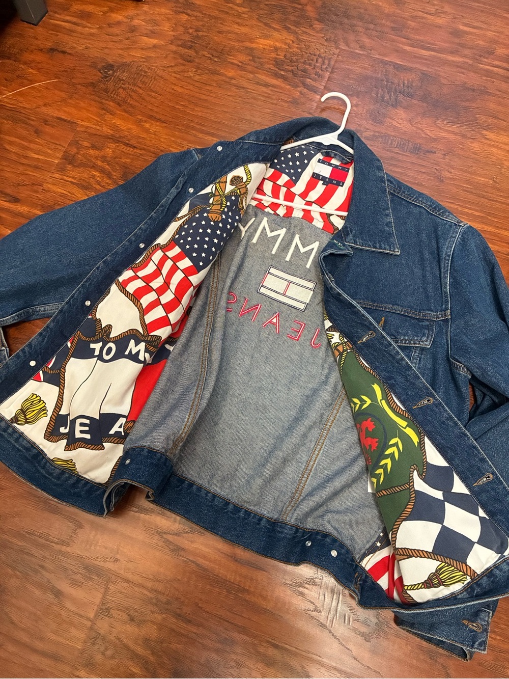 Tommy Hilfiger Dark Blue Denim Jacket with Flag Lining